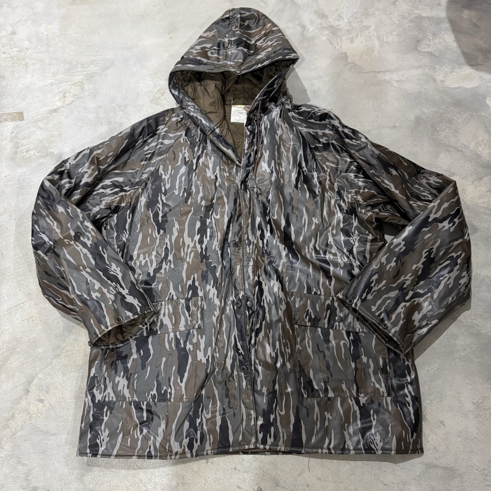 VTG Sportsman Choice Camo Camouflage All-Weather Jacket Hooded Mens Large